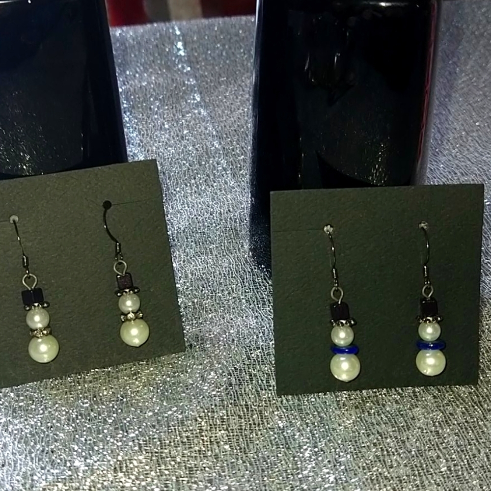 * New - Two pair Snowman Earrings